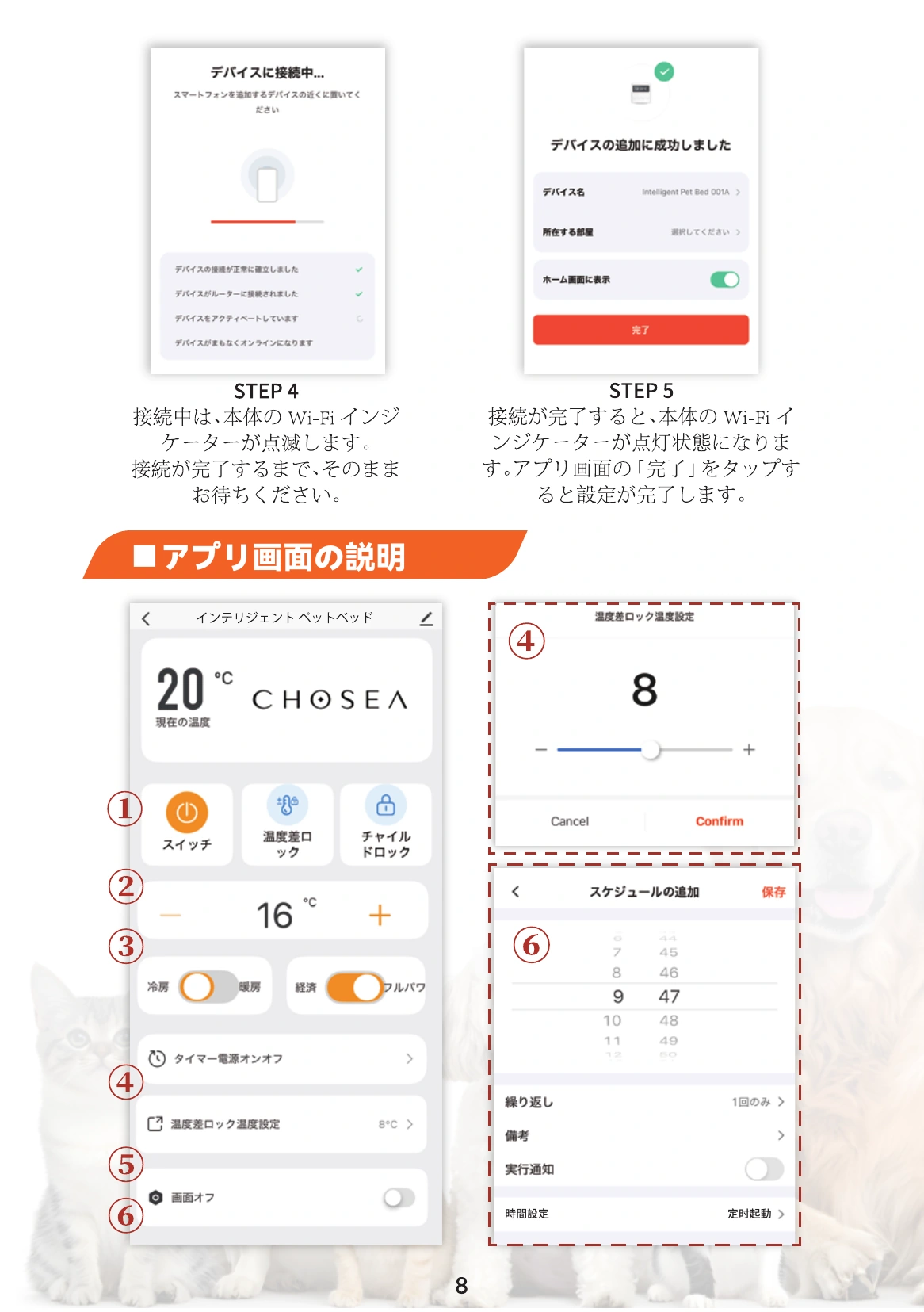 インテリジェントペットベッド取扱説明書 9ページ